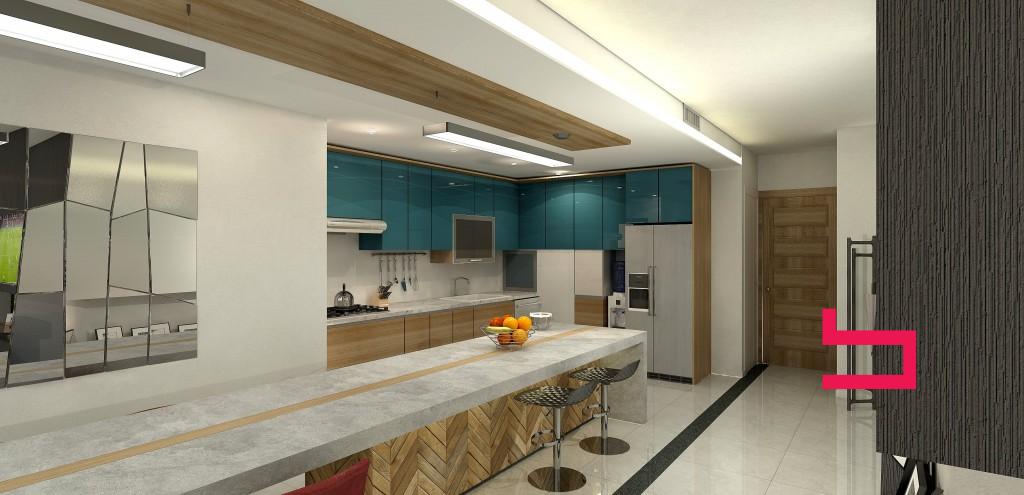 Kitchen standing out as a design element 